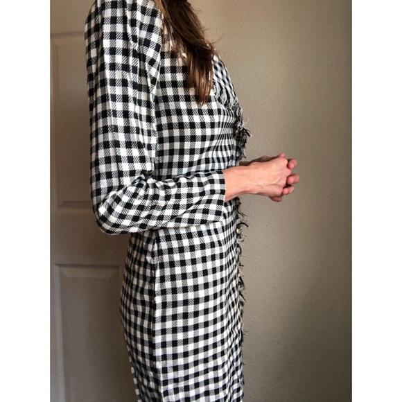 Vintage houndstooth button front dress - Picture 4 of 8